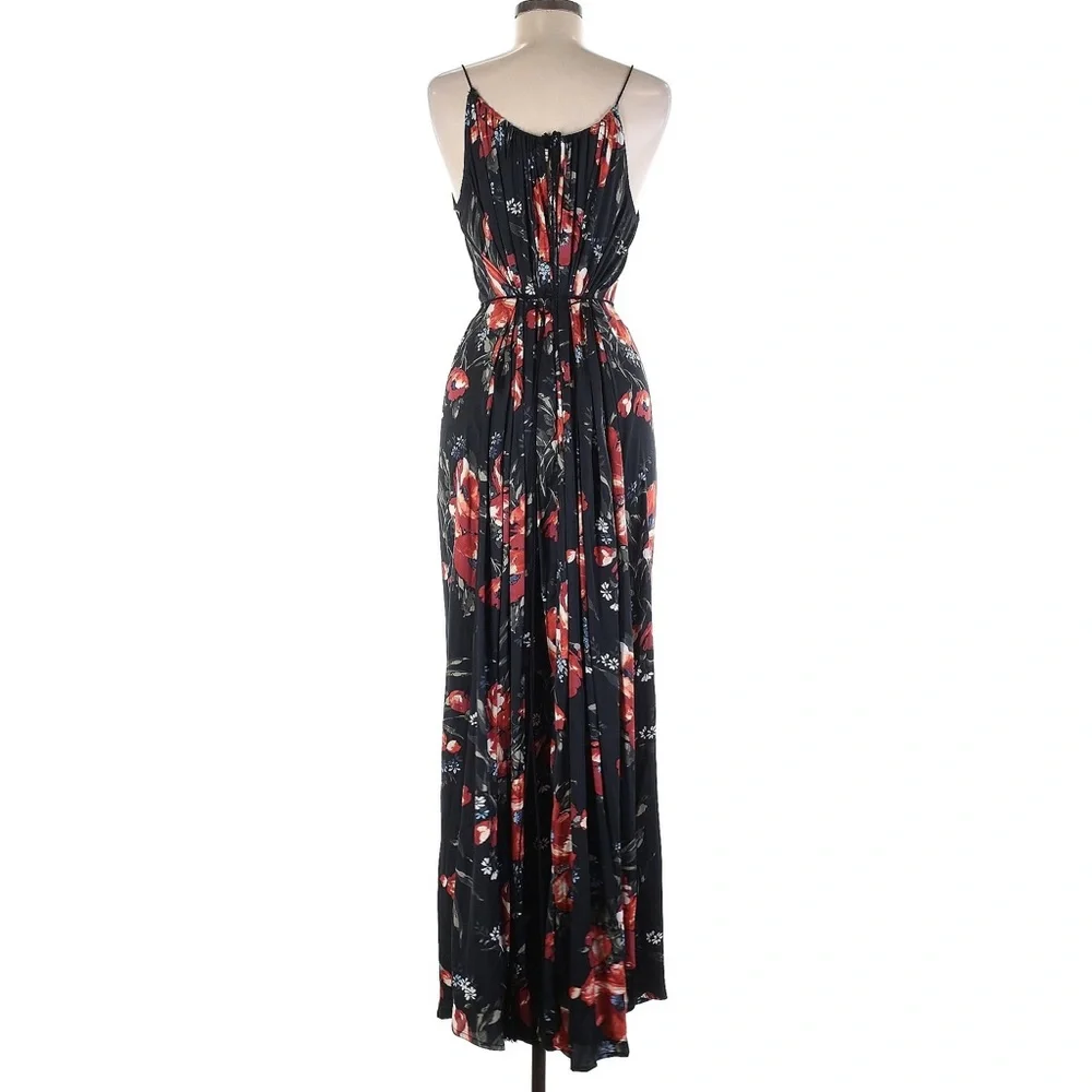 Abercrombie & Fitch Halter Neck Maxi Sleeveless Dress Flower Print Size Small